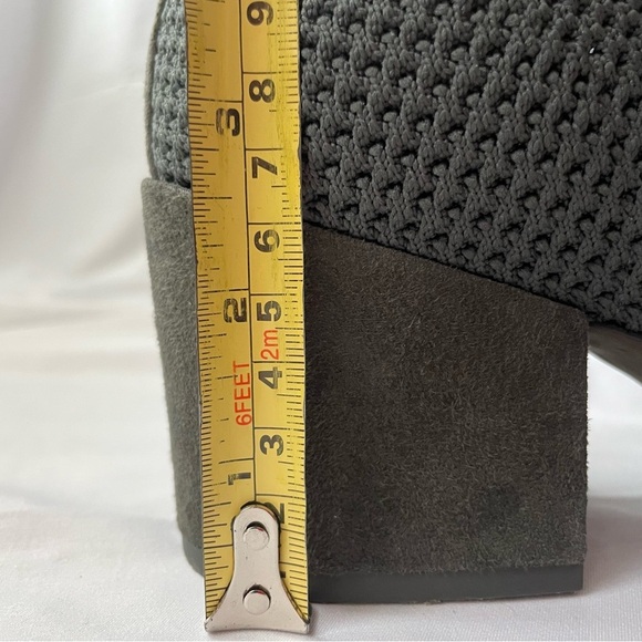 Eileen Fisher Croft Stretch Knit Gray Ankle Open Toe Boots - Picture 7 of 9